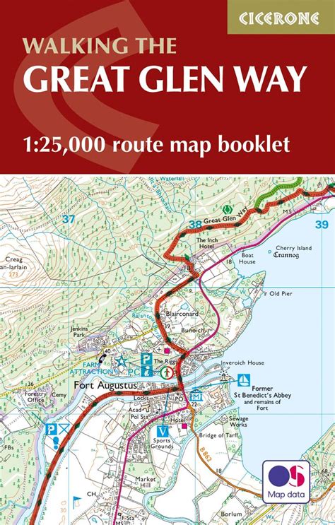 77 mile (123km) Great Glen Way National Trail map booklet showing route on OS 1:25,000 maps ...