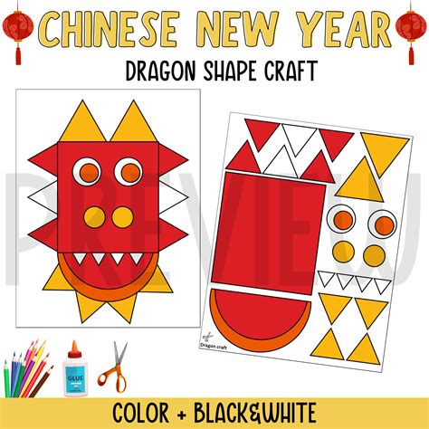 Chinese new year 2024 craft, Chinese Dragon shapes craft, year of the dragon, chinese dragon ...