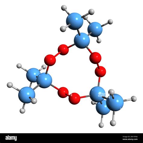 3D image of Acetone peroxide skeletal formula - molecular chemical structure of Triacetone ...