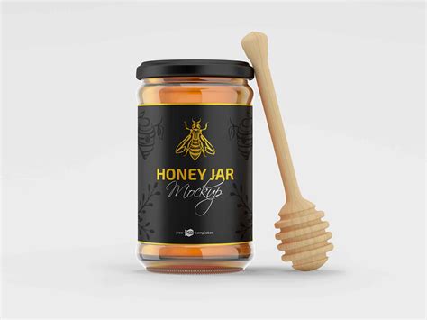 Free Honey Jar Package Mockup (PSD)