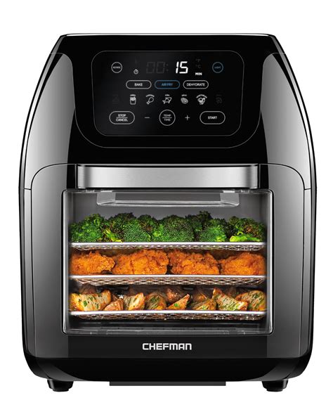 Chefman Digital Air Fryer+ Rotisserie, Dehydrator, Oven, Black, 10L - Walmart.com - Walmart.com