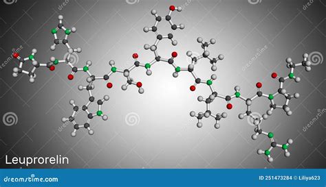 Leuprorelin Leuprorelide Breast And Prostate Cancer Drug Molecule. Skeletal Formula. Stock Image ...