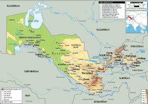 Uzbekistan Map (Political) - Worldometer