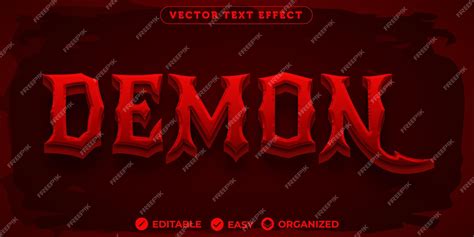 Premium Vector | Demon text effectfully editable font text effect