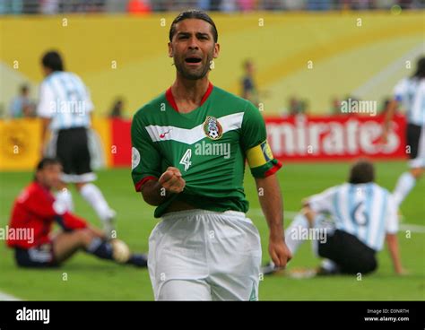 Rafael Marquez of Mexico celebrates after scoring the 1-0 lead during the 2nd round match of ...