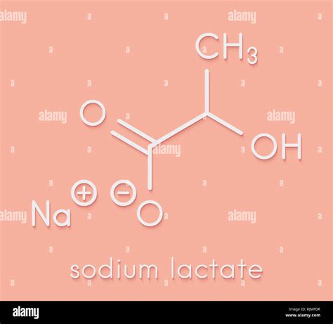 Sodium lactate, chemical structure. Skeletal formula Stock Photo - Alamy