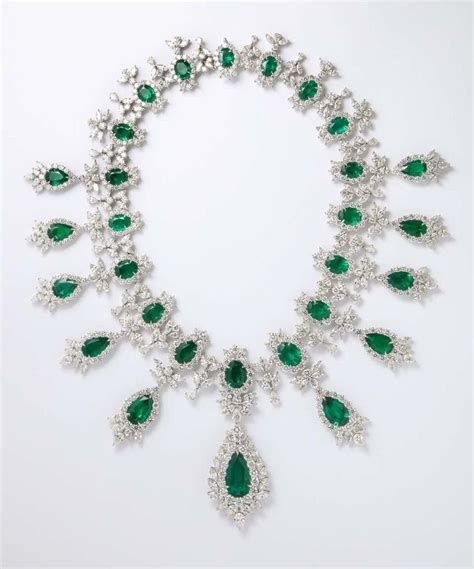 Emerald and Diamond Drop Necklace | Crystal bridal jewelry sets ...