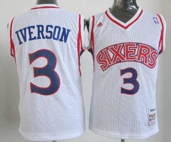 Philadelphia Sixers #3 Allen Iverson White Swingman Throwback Kids ...