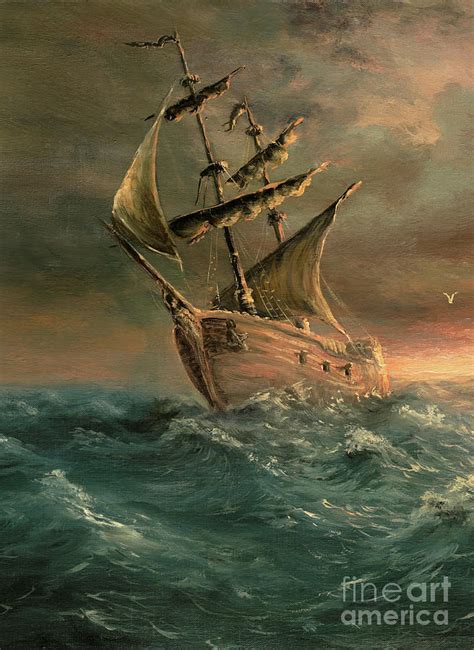 A Painting Of A Ship That Has Just Made Digital Art by Pobytov | Fine Art America