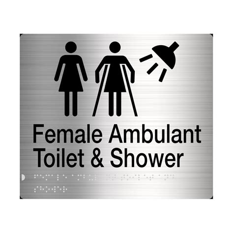 Female / Female Ambulant Toilet & Shower Sign Braille SS FFATSSS | Free Shipping | Keeler Hardware