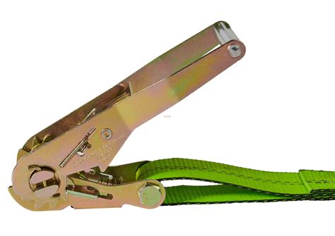 2 in. x 15 ft. Ratchet Straps with Wire Hook - Safety Green