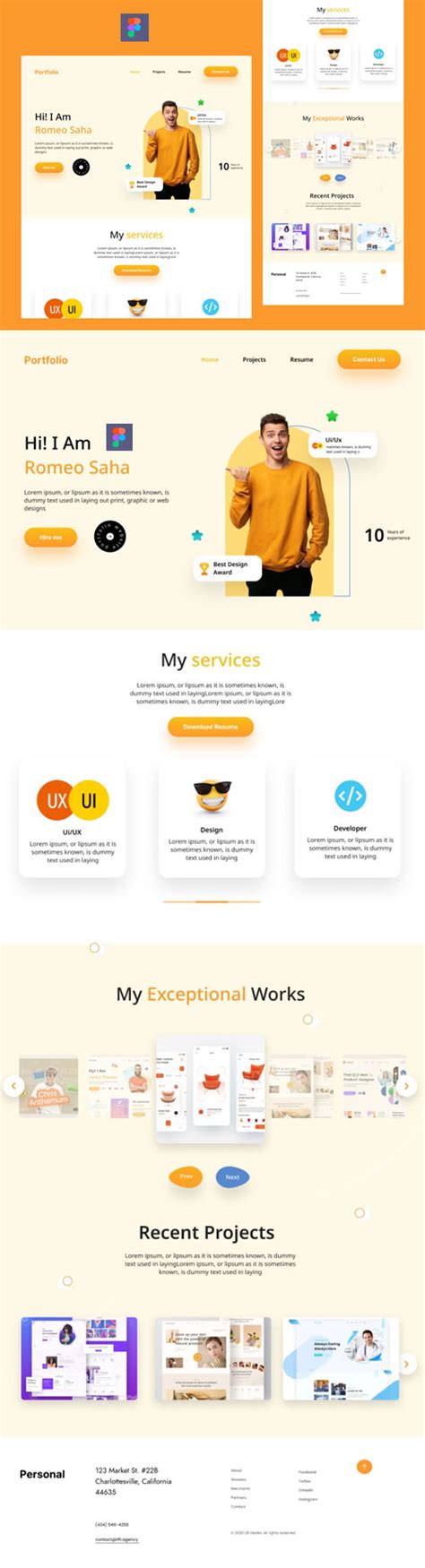 Portfolio Website Design Figma Template » NULLED.org | Best files everyday