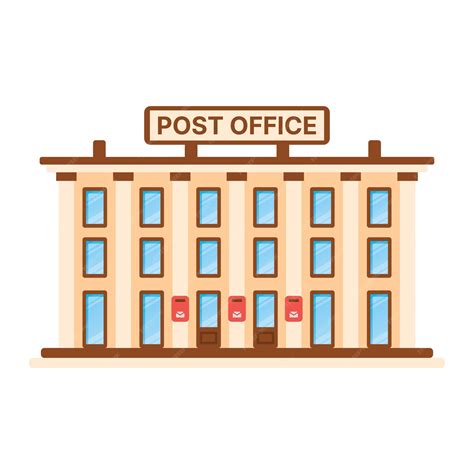 Premium Vector | Post office building isolated on white background