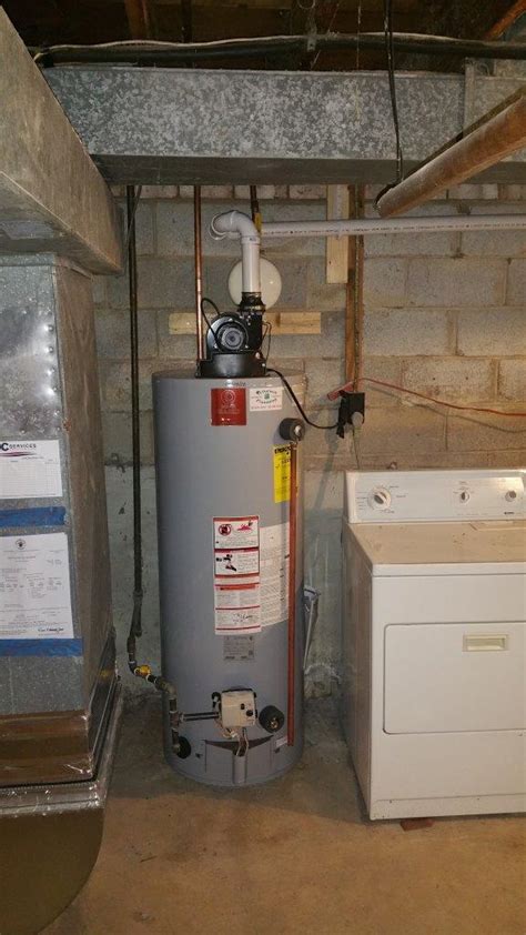 50 gallon, natural gas power vent water heater installation - O'Donnell ...