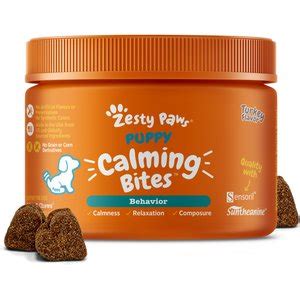 ZESTY PAWS Puppy Calming Bites Behavior Turkey Flavor Soft Chews Supplement for Dogs, 90 count ...