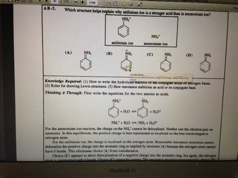 Solved Which structure helps explain why anilinium ion is a | Chegg.com