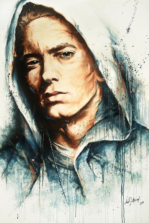 Oil on canvas painting by deSotogi of Eminem entitled "One Shot ...