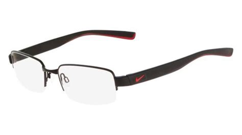 Nike Men's Eyeglasses 8169 015 Black/Challenge Red Half Rim Optical ...