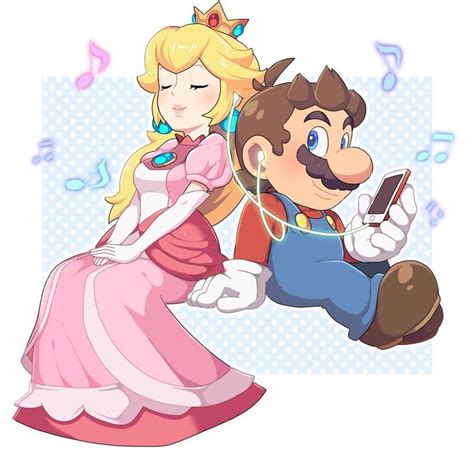 ⭐️ 🥐 on Twitter: "いっしょにきく音楽… " | Mario, Peach mario, Super mario