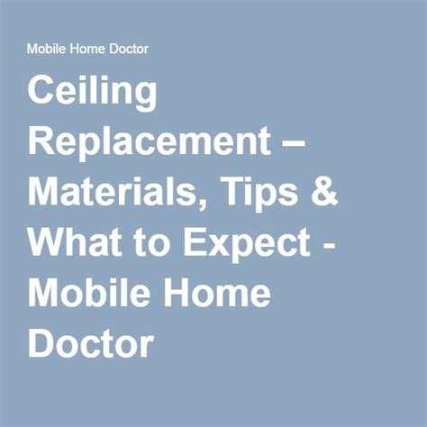 Ceiling Replacement – Materials, Tips & What to Expect - Mobile Home ...