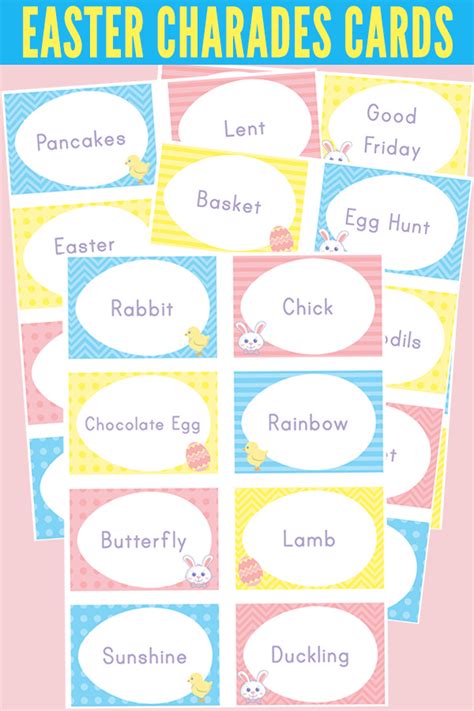 Easter Charades: Printable Charades Cards for Kids