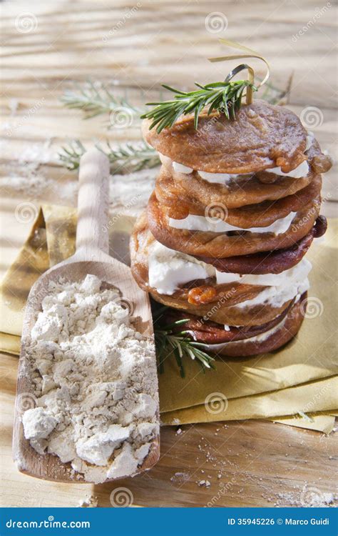 Chestnut Flour Pancakes with Cottage Cheese Stock Photo - Image of ...