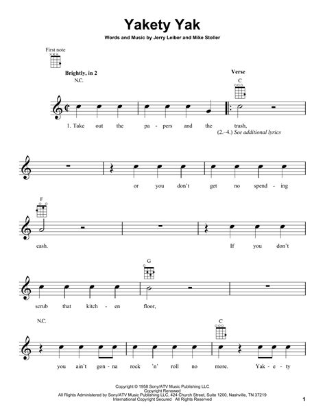 Yakety Yak | Sheet Music Direct