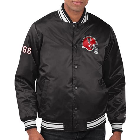 Black Starter Full-Snap Atlanta Falcons Throwback Helmet Jacket - Jackets Masters