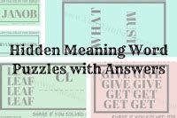 Hidden Meaning Word Puzzles with Answers