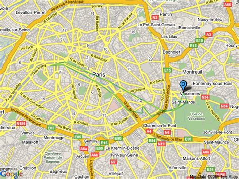 Vincennes Paris Map