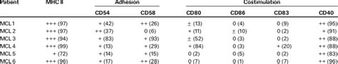 Phenotype of isolated MCL cells* | Download Table