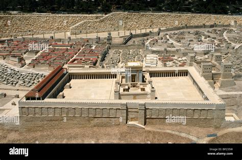 MODEL OF HEROD'S TEMPLE IN JERUSALEM. THE TEMPLE WAS A 50 M HIGH MARBLE BUILDING BUILT ON THE ...