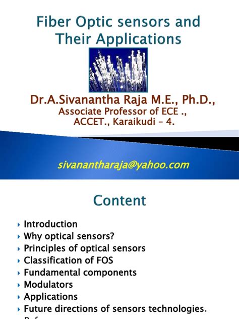 Fiber Optic sensors and Their Applications.ppt | Optical Fiber | Sensor