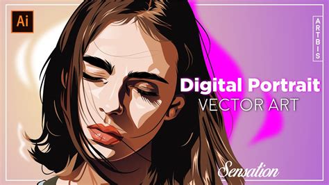 [Illustrator] process of a digital portrait / Sensation / vector drawing - YouTube