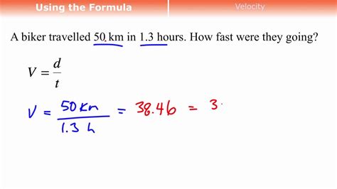 Velocity Formula Math