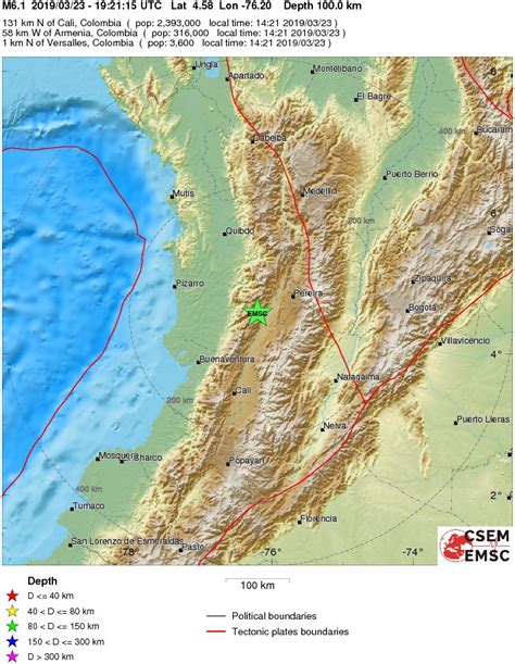 6.1 Magnitude Earthquake COLOMBIA – 2019/03/23 – 6+ Mag – TheWatchTowers.org