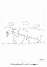 Horse On Plow Coloring Page  Kidadl sketch template