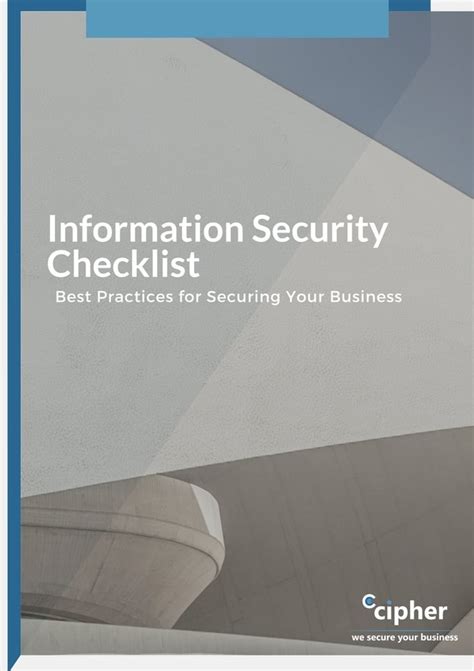 Information Security Best Practices Checklist