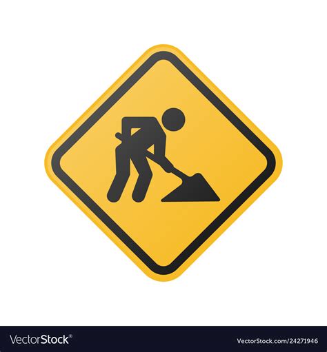 Yellow under construction sign Royalty Free Vector Image