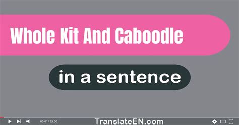 Use "Whole Kit And Caboodle" In A Sentence