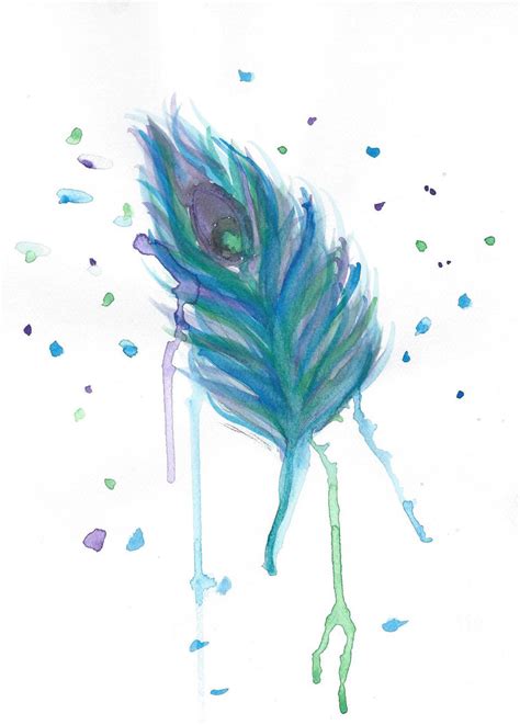 Watercolor Peacock Feather by angelshavethefandoms on DeviantArt