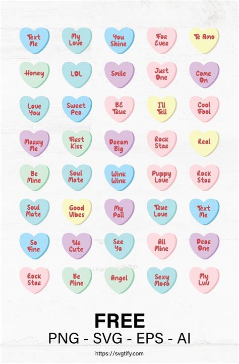 Candy Hearts SVG Funny Conversations, Valentines Day Funny, Hearts Free, Converse With Heart ...