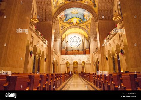 Interior architecture of The Basilica of the National Shrine of the ...