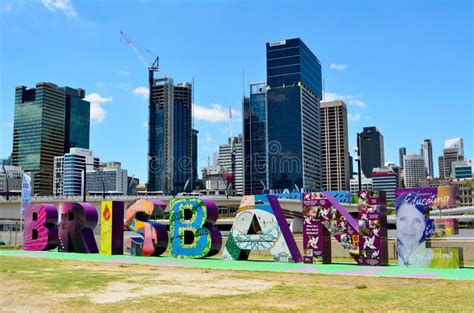 Letters Making Brisbane Sign in South Bank Parklands Editorial Stock ...