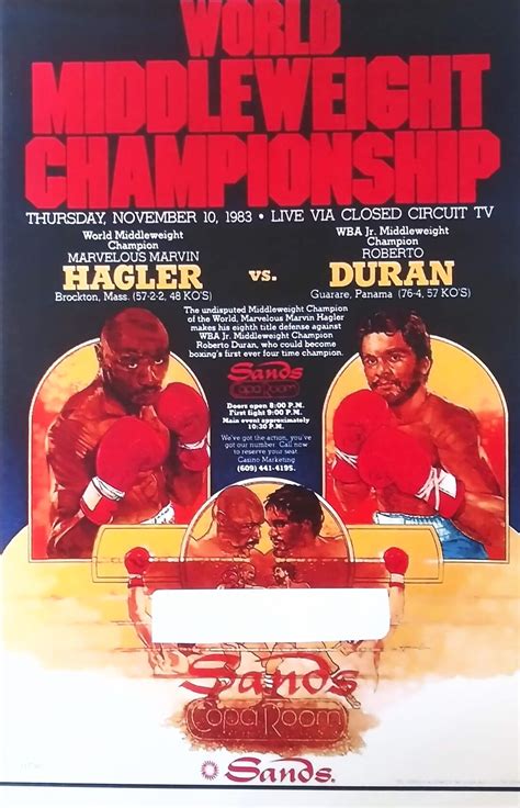 HAGLER Vs DURAN Fight Poster Laminated Print - Etsy