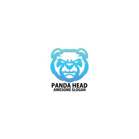 panda head logo design gradient line art 25457065 Vector Art at Vecteezy