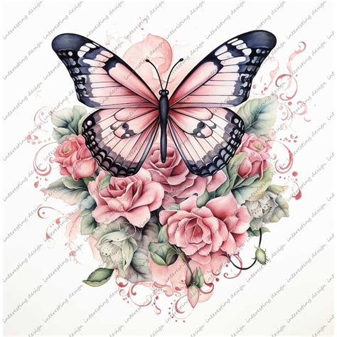 rose and butterfly png, butterfly png, rose clip art, butter - Inspire ...