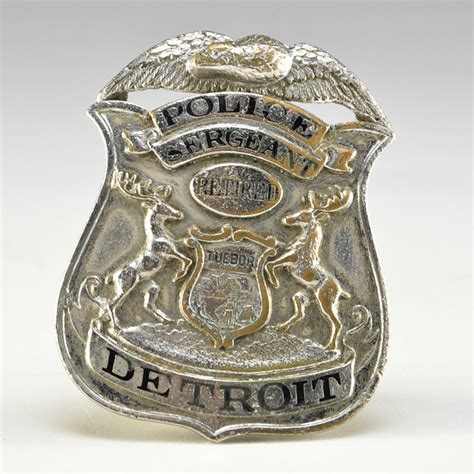 Retired Detroit Police Sergeant Badge | EBTH