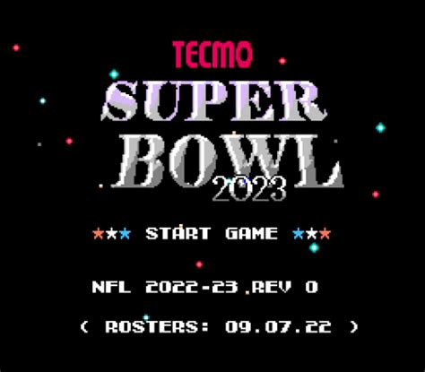 Tecmo Super Bowl 2023 Presented by TecmoBowl.org - TecmoBowl.org ...