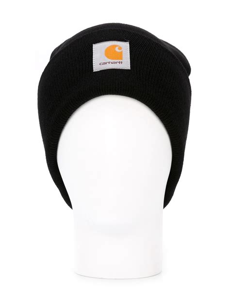 Carhartt Logo Patch Beanie in Black for Men - Lyst